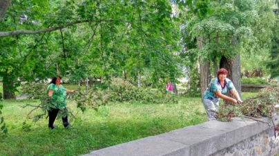 У Золотоноші повалені буревієм дерева, прибирали на загальному суботнику
