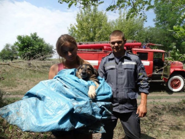 Смілянські рятувальники витягли з криниці собаку
