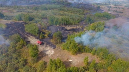 Триває ліквідація пожежі на торфовищах Черкащини