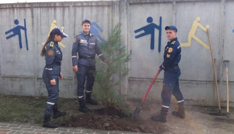 Курсанти-рятувальники висадили дерева на честь земляка, що загинув в АТО