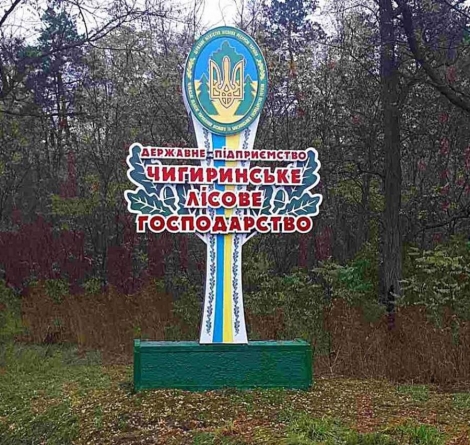 Лісівники Чигиринщини встановили новий знак на в’їзді в місто