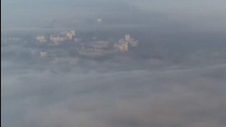 Туманні Черкаси з висоти пташиного польоту (відео)