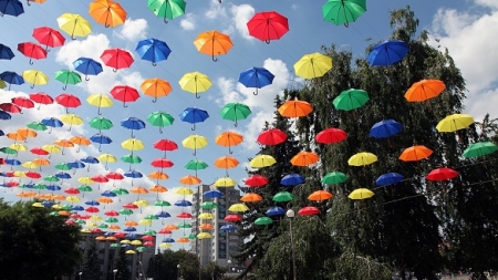 Сто яскравих парасольок прикрасили вулицю Сміли