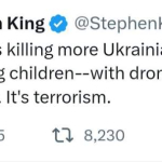Стівен Кінг відреагував на обстріл росіянами Умані