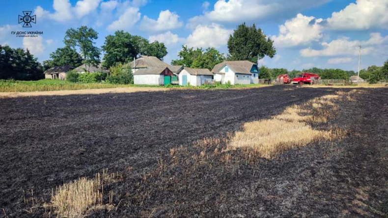У Золотоніському районі рятувальники ліквідували пожежу стерні пшениці, одна людина загинула