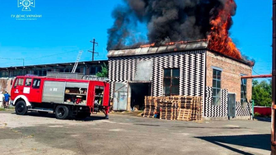 У Каневі рятувальники ліквідували пожежу в будівлі по виробництву пелетів