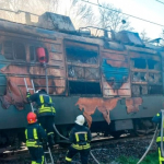 На Черкащині рятувальники ліквідували займання електропоїзда