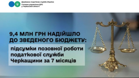Податкова Черкащини: за сім місяців вирішено майже півтисячі судових справ